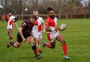 Jermaine Darkwa attacks for Dagenham against Campion