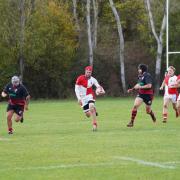 Manti Simkus attacks for Dagenham against South Woodham Ferrers