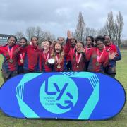 Robert Clack pupils celebrate winning the London Youth Games rugby event for Barking & Dagenham.