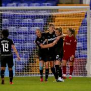 Dagny Brynjarsdottir scored from the penalty spot for West Ham at Leicester. Image: PA