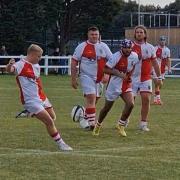 Tommy Cameron kicks clear for Dagenham. Image: Dagenham RFC