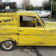 The hearse at Dagenham Only Fools and Horses fan David Adams' funeral was the unmistakeable Trotters Independent Trading Co. Reliant Regal