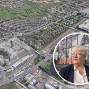 MP Margaret Mullane (inset) met with the London deputy mayor for transport to check on Beam Park station's progress (main pic shows CGI of development)