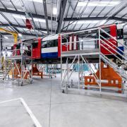 One of the new Piccadilly line trains being assembled at the Siemens factory in Goole