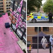 A crime scene remains in place after a fatal shooting in Barking