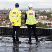 The very top of the new tower block