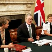 Prime Minister Sir Keir Starmer hosted a summit at 10 Downing Street, central London, with police chiefs, transport bosses and industry leaders to urge a co-ordinated response to spiking (PA)