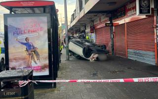 A crash at Wood Lane at Martins Corner, Dagenham